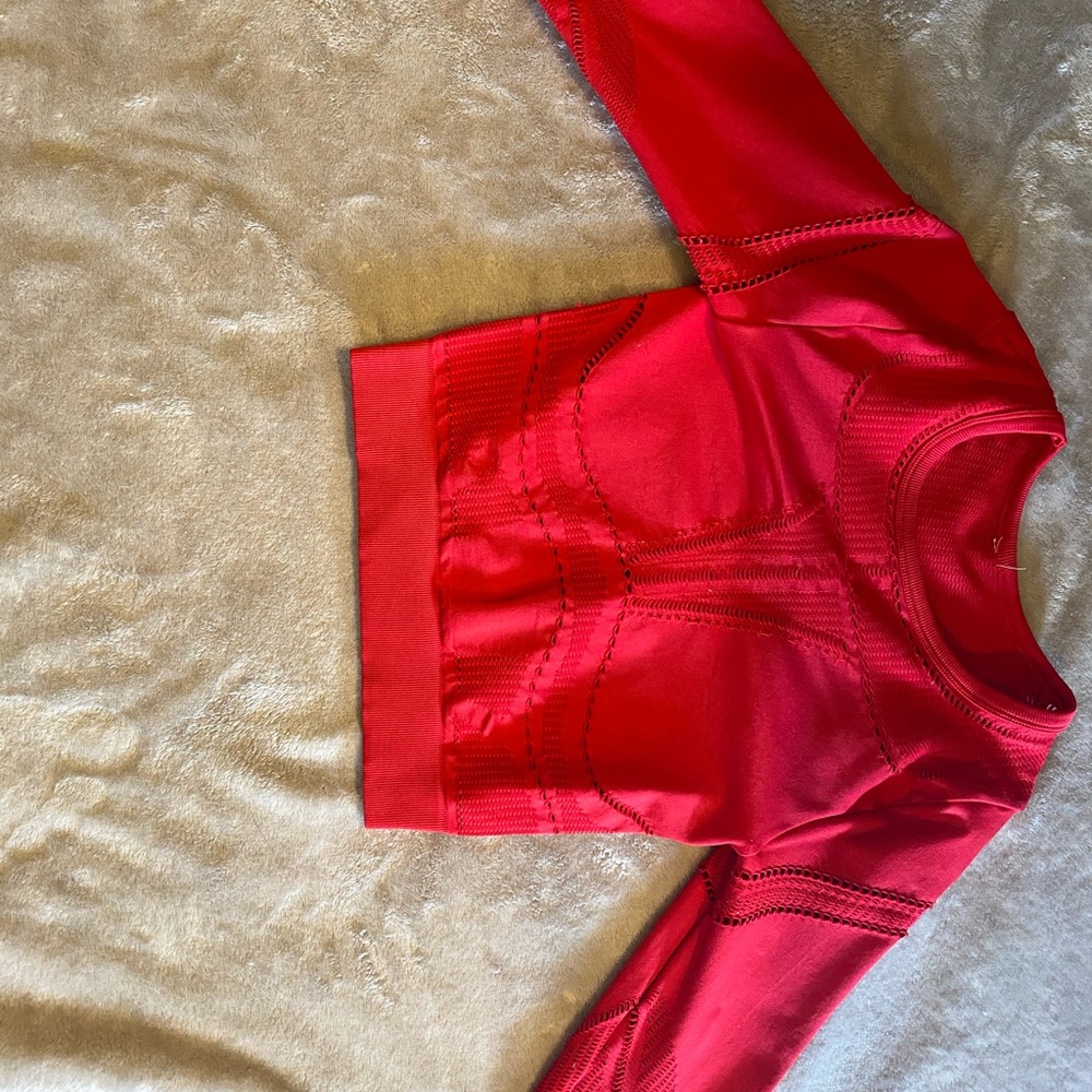 Red workout top